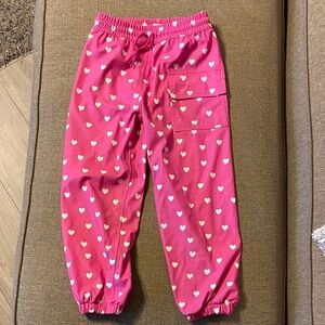Pink Heart Patterned Waterproof Hatley Girls Pants